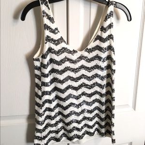 J.Crew Factory chevron stripe sequin top